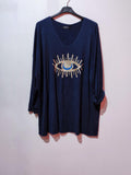 Ann gold eye v neck tops/jumper