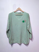 Abs Heart Nautical Stripped V neck tops.