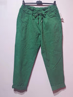 Abatha Italian Magic Plain Smart Non-Crush Trouser ( one size 20 to 24) Mid green Larger FIT. .