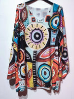 Aad beautiful bright and stylised floral v neck jumper.