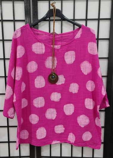 Athena Italian Spotty Cotton Tops.