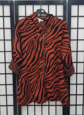 Azura Zebra printed basic cardigan/ jacket knit ( one size 14 to 18/20).