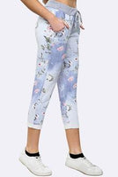 Aileea pretty denim floral trousers one Size 12 to 18