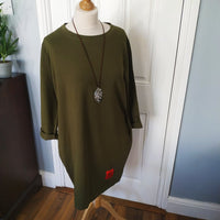 Ameara necklace pocket tunic with Rock and Roll Logo on the back (one size 12 to 16) Reduced from25 to 16 Euros.