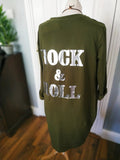 Ameara necklace pocket tunic with Rock and Roll Logo on the back (one size 12 to 16) Reduced from25 to 16 Euros.