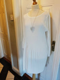 Aideen Italian pleated tunic/dress with necklace one size 16 to 22/24