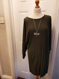 Aideera Italian pleated tunic/dress with necklace one size 16 to 22/24 Stretch tunic( not the same as the Aideen)