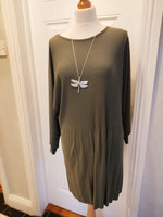 Aideera Italian pleated tunic/dress with necklace one size 16 to 22/24 Stretch tunic( not the same as the Aideen)