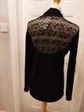 Azalea plain black jacket with lace style uper back and shoulders.