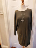 Aideera Italian pleated tunic/dress with necklace one size 16 to 22/24 Stretch tunic( not the same as the Aideen)