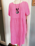 Adeera striped cotton tunic/dress with necklace ( shift dress). One size 14  to 16 /small 18)