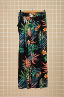 Adecya Palazzo stunning wider leg viscose trousers Black floral (One size 14 to 22)