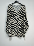 Afreya  tiger knit style V neck tops