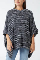 Abir Hooded Abstract poncho