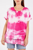 Abby sequin hem tie dye tops  (one size 12/14 to 20