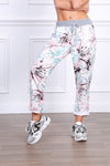 Adalee pale floral abstract joggers ( One size 14 to 16) Smaller fit