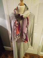 Abba plus size plain tunic with poppy scarf.  (Plus size 26 to 28)