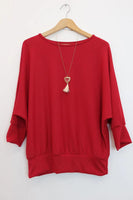 Adeline simple round neck necklce gathered tops