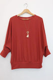 Adeline simple round neck necklce gathered tops