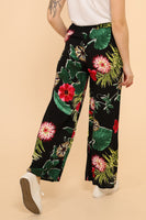 Adecyn Palazzo stunning wider leg viscose trousers Black floral (One size 14 to 22)