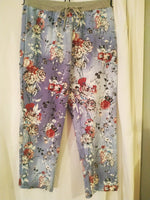 Ailee pretty denim floral trousers one Size 14 to 16/18