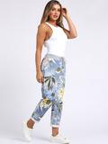 Aleese2 Made In Italy Floral Print Classy Cotton Joggers (One size 16 to 20) back in stock