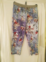 Ailee pretty denim floral trousers one Size 14 to 16/18