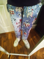 Ailee pretty denim floral trousers one Size 14 to 16/18