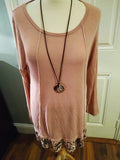 Avie half moom star necklace and leopard hem top. (One size 12/14)