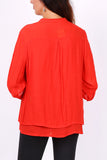 Aislinn lace affect blouse with 2 x layers of material polyester. (size 14 to 16)