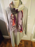 Abba plus size plain tunic with poppy scarf.  (Plus size 26 to 28)