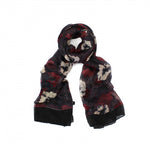 Aby choclate, rust cream and navy scarves.